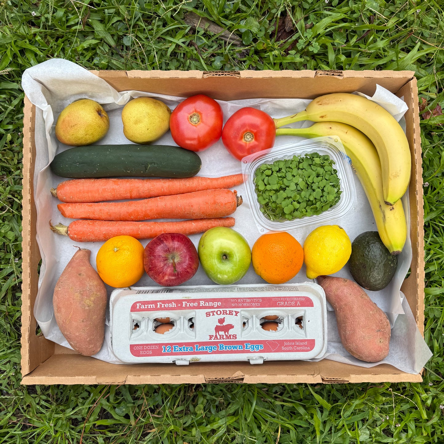 Produce Box with eggs