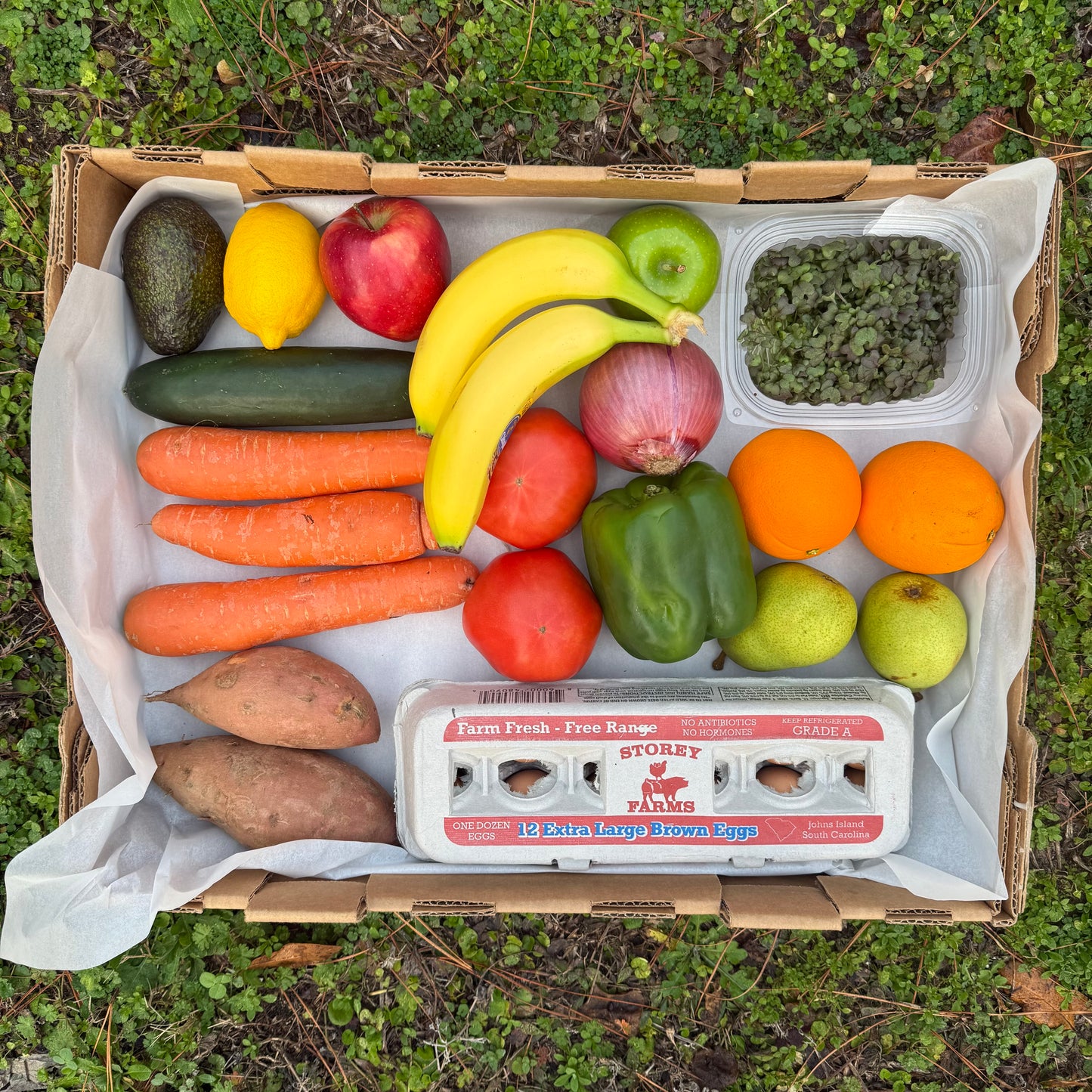 Produce Box with eggs